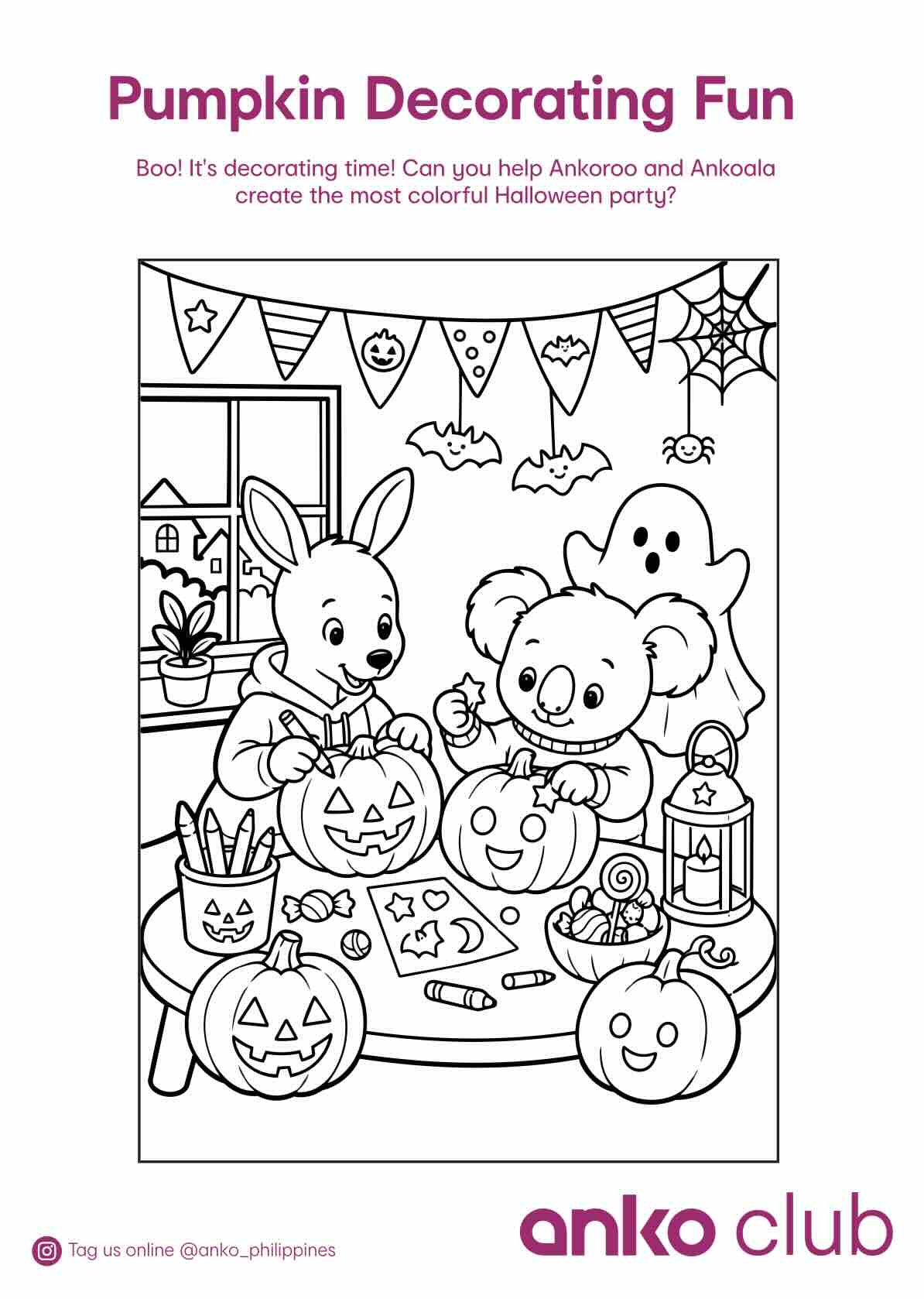 Pumpkin Decorating Fun coloring sheet